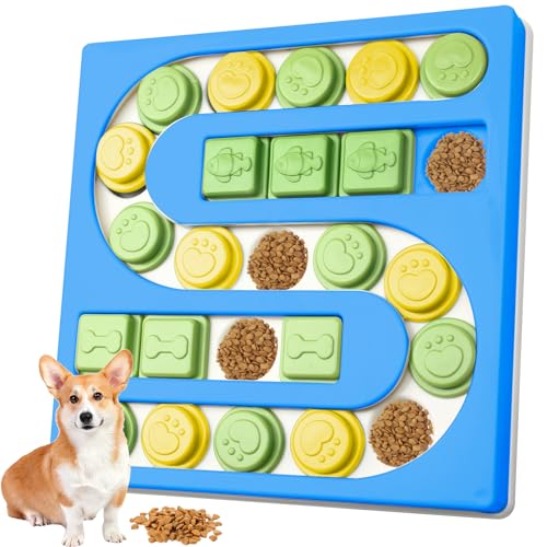 Wulitaotao Interaktives Lernspielzeug für Hunde Hundespielzeug Intelligenz Für Mentales Training und Gehirnstimulation für Große Mittlere und kleine Hunde (S-förmig blau) von Wulitaotao