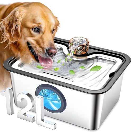 Wumlso Tränke für Hunde, große Trinknapf aus Edelstahl, für große Hunde, 12 l, Wassernapf für Hunde, für kleine, mittelgroße und große Hunde von Wumlso