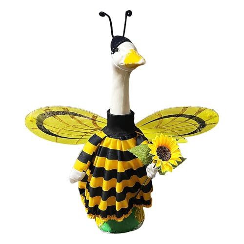 Wusideday -Gänse-Outfit, Gartengänse-Figur, Outfit – geflügelter Tierstil, Kleidungsstück für 58,4 cm Zement, Gans, Outdoor-Statue, Terrasse, Hof, Rasenkunst von Wusideday