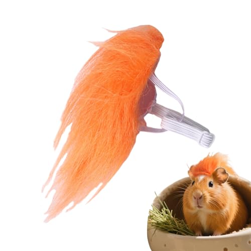 Wusideday Katze Perücke - Orange Kunstfell Haube Für Haustiere | Katzen Cosplay Zubehör Tierkopfschmuck Kostüm Für Halloween Weihnachten Reisen Indoor Outdoor Feste Partys von Wusideday
