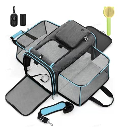 Wuudi Katzen Transportboxen,Faltbare Hundetasche,Tragetasche Katze Transportbox für Flugzeug Auto Reise Katzen Transportboxen, Atmungsaktive Katzentasche für Katze, Kleine Hunde im Auto von Wuudi