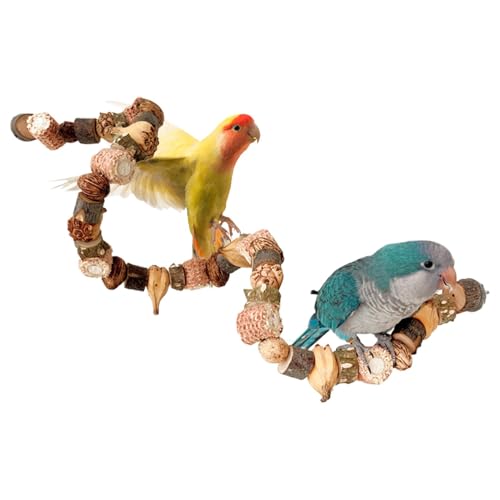 Wuyooprt Papageienspielzeug, natürliche Holzblöcke, Vogelkauschnüre – Sittichkäfig-Zubehör, Nymphensittiche, Futterspielzeug, Kletterleitern, -Spielzeug für den Innenbereich Wuyooprt Papageienspielzeug, natürliche Holzblöcke, Vogelkauschnüre – Sittichkäfig-Zubehör, Nymphensittiche, Futterspielzeug, Kletterleitern, -Spielzeug für den Innenbereich von Wuyooprt