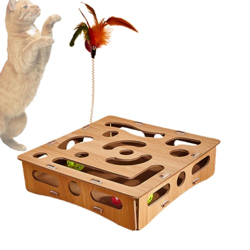 Wuyooprt Puzzlespielzeug für Katzen, Rätsel für Katzen Kätzchenstimulation Mental Box Hölzerne interaktive lustige Langeweile Relief Labyrinth Box Spiel Anreicherung für Innenkatzen Kätzchen Wuyooprt Puzzlespielzeug für Katzen, Rätsel für Katzen Kätzchenstimulation Mental Box Hölzerne interaktive lustige Langeweile Relief Labyrinth Box Spiel Anreicherung für Innenkatzen Kätzchen von Wuyooprt
