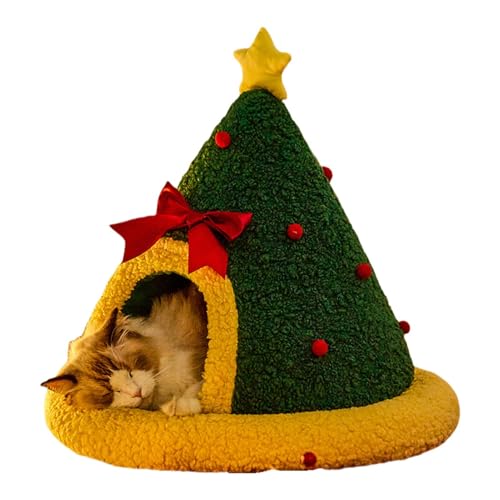 Wuyooprt Weihnachten Katzenbett | Tragbare Winter Katzenhöhle Hundehütte | Hundezelt Bett, Abnehmbares Kissen Katzenversteck Weihnachten Katzennest für Katzen und Hunde Wuyooprt Weihnachten Katzenbett | Tragbare Winter Katzenhöhle Hundehütte | Hundezelt Bett, Abnehmbares Kissen Katzenversteck Weihnachten Katzennest für Katzen und Hunde von Wuyooprt