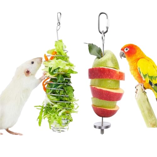 2 Stück Edelstahl Vogelfütterer, Ratten Anreicherung Spielzeug, Futterkorb Für Wellensittiche, Zum Füttern Von Papageien, Hamstern Und Anderen Haustieren Und Zum Trainieren des Futtersuchverhaltens 2 Stück Edelstahl Vogelfütterer, Ratten Anreicherung Spielzeug, Futterkorb Für Wellensittiche, Zum Füttern Von Papageien, Hamstern Und Anderen Haustieren Und Zum Trainieren des Futtersuchverhaltens von Wuzdy
