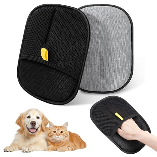 Wuzdy 2Pcs Pet Hair Remover Glove, Double-Sided Pet Grooming Gloves, Reusable Pet Hair Remover Glove, Fellpflegehandschuh Katze, Fellpflege Hund, Static Removal Gloves, zum Hair Removal, Fellpflege Wuzdy 2Pcs Pet Hair Remover Glove, Double-Sided Pet Grooming Gloves, Reusable Pet Hair Remover Glove, Fellpflegehandschuh Katze, Fellpflege Hund, Static Removal Gloves, zum Hair Removal, Fellpflege von Wuzdy