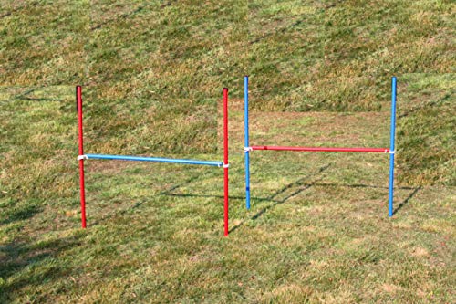 Wuzzmann 2 X Agility-ÜBUNGS-HÜRDEN-Set IN BLAU/ROT/Hobby Horse/Fun Horse von Wuzzmann