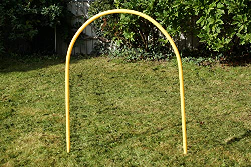 Wuzzmann NADAC Hoopers Bogen/Hoop/Hoops/Fun Hoopers Agility Bogen mit Erdnägeln/PE gelb von Wuzzmann