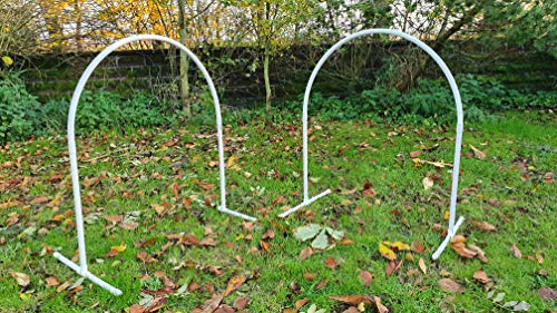 Wuzzmann Set 2 x NADAC Hoopers Bogen/VDH-KONFORM/Hoop/Hoops/Fun Hoopers Agility Bogen mit Ständer/PVC weiß/grau Wuzzmann Set 2 x NADAC Hoopers Bogen/VDH-KONFORM/Hoop/Hoops/Fun Hoopers Agility Bogen mit Ständer/PVC weiß/grau von Wuzzmann