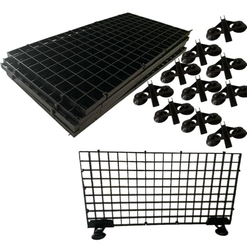 Wvkzuc 5 Stück Aquarium-Trennwände aus Kunststoff, für Eierkisten, Trennfilter mit 10 Saugnäpfen (schwarz) von Wvkzuc