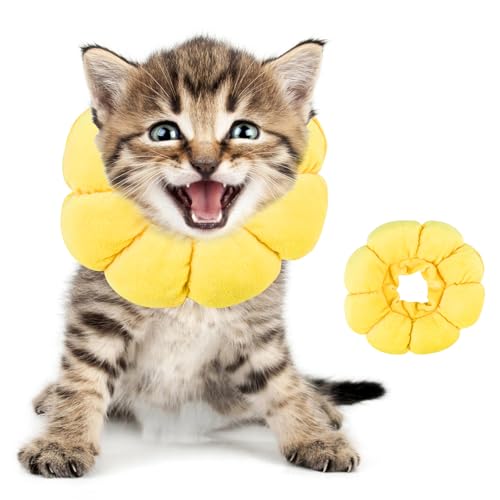 Halskrause Katze, Katzenhalsband, Weich Halskrausen für Katzen, Weicher, anpassbarer Halskrause für Haustier-Recovery, Schutz vor Lecken und Kratzen nach Operationen von Wvu & Wvo