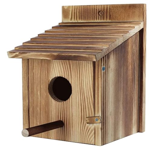 Wyerewel Vogelhaus für den Außenbereich aus Holz für den Außenbereich zum Aufhängen oder an der Wand montiertes Vogelhaus von Wyerewel