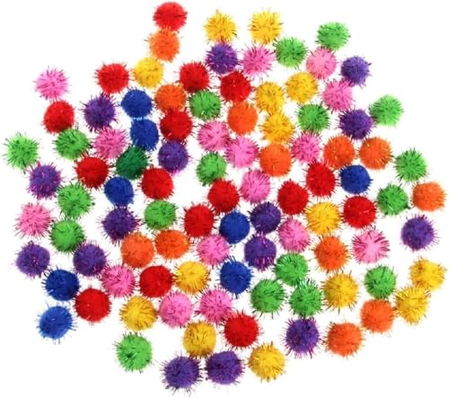 Wyjuan Bunte Mini-Lametta-Bälle mit glitzernden Glitzern, kleine Bommeln, Katzenbälle, für Katzen, Hüpfball, Katze, glitzernde Bälle, Haustierzubehör, Partyzubehör, 100 Stück Wyjuan Bunte Mini-Lametta-Bälle mit glitzernden Glitzern, kleine Bommeln, Katzenbälle, für Katzen, Hüpfball, Katze, glitzernde Bälle, Haustierzubehör, Partyzubehör, 100 Stück von Wyjuan