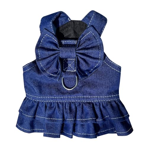 Wynrzyj Haustierhund Prinzessin Kleid Mit Bowknot Pullover Denims Kleider Kleidung Bequeme Vierszeiten Katze Haustier Vorräte Mit Leinenhaken Für Hunde von Wynrzyj