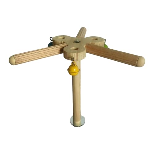 Rotierende Windmühle Barschspielzeug Mit Glocken Für Kleine Vögel Papageien Holzkäfigdekoration Interaktiver Übungsständer Interaktive Vogelkäfigdekorationen von Wynrzyj