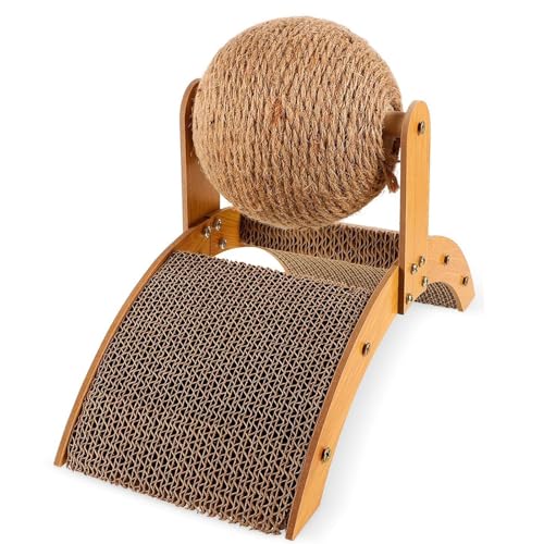 Wynrzyj Katzen Kratzen Spielzeug Mit Rotierender Sisalkugel Und Holzbasis Um Die Neugierige Stabile Hölzerne Katzen Zu Stimulieren Turmspielzeug Kratzt Wynrzyj Katzen Kratzen Spielzeug Mit Rotierender Sisalkugel Und Holzbasis Um Die Neugierige Stabile Hölzerne Katzen Zu Stimulieren Turmspielzeug Kratzt von Wynrzyj