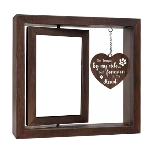 Wynrzyj Pet Loss Memorial Rahmen Mit Rotierenden 4x6 Foto Display Und Liebe Herz Ornamente Hund Und Katzen Gedenkbilderrahmen von Wynrzyj