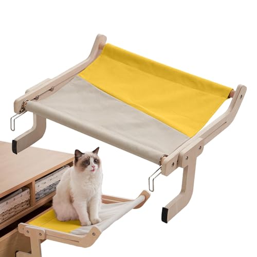 Wyttuubv Fenster-Katzensitzstange,Katzen-Fenstersitzstange - Katzenhängematte aus - Verstellbare Katzensitzstange für die Fensterbank, bequemes Katzenbett, Katzenfenstersitz für große Katzen und Wyttuubv Fenster-Katzensitzstange,Katzen-Fenstersitzstange - Katzenhängematte aus - Verstellbare Katzensitzstange für die Fensterbank, bequemes Katzenbett, Katzenfenstersitz für große Katzen und von Wyttuubv