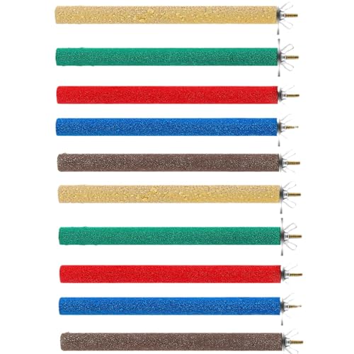 Papageien-Sitzstange Ständer Vogel Sitzstange Spielzeug Bunte Pfote Schleifen Stick Käfig Holz Sittich Barsch Zubehör für Nymphensittiche von Wzttdm
