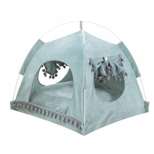 #1 Katzenzelt Bett Katzenhaus Bett Tipi Bett Tragbare Zelte & Häuser Nest Sommer Outdoor Tragbares Hunde- & Katzenzelt Mit Abnehmbarem Kissen Pad Für Katze Kleine Hunde Schlafbett (Grün, von Wzxhew