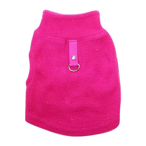 # 11 Haustierbekleidung Hund Herbst und Winter Fleece Traktion Schnalle Hund Warm Pullover Welpen Bekleidung Fleece Weste Eigenschaften (Hot Pink, Einheitsgröße) von Wzxhew