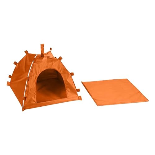 # Faltbares Katzenzelt im Freien mit vier Ecken, universell für alle Jahreszeiten, abnehmbar und waschbar, Katzen- und Hundezelt, Haustiernest (Orange, Einheitsgröße) von Wzxhew