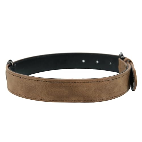 Hundehalsband aus PU-Leder, verstellbar, weich gepolstert, Haustierhalsband für kleine, mittelgroße und große Hunde (Kaffee, S) #28 von Wzxhew