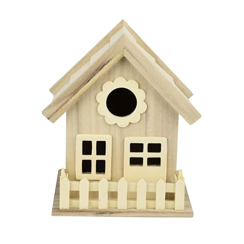 # Outdoor Holz Vogelhaus Nest DOX Unvollendet Kreative DIY Handwerk fertig zum Bemalen Vogelhaus Unterschlupf (Beige, A) von Wzxhew
