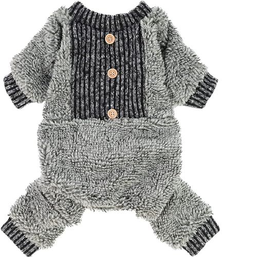 # Thermo-Haustierkleidung für Hunde, Pyjama, Mantel, Pullover, Overall (Grau, L) von Wzxhew