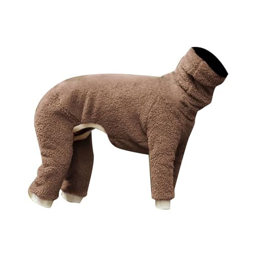 # Winter Hoodie Anti-Haarausfall Outdoor Hund Warm Rollkragen Vierbeinige Doppelsamt Hundejacke (Braun, L) von Wzxhew