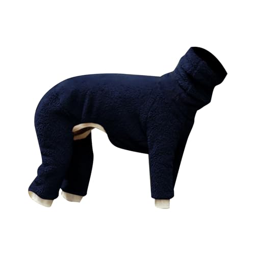 # Winter Hoodie Anti Haarausfall Outdoor Hund Warm Rollkragen Vierbeinige Doppelsamt Hundejacke (Marineblau, S) von Wzxhew