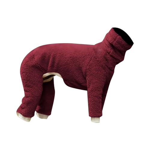 # Winter Hoodie Anti Haarausfall Outdoor Hund Warm Rollkragen Vierbeinige Doppelsamt Hundejacke (Rot, L) von Wzxhew