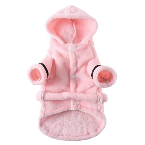 Wzxhew Hunde-Bademantel, weich, warm, mit verstellbarem Hundetuch, Robe, Haustierkleidung für große, mittelgroße und kleine Hunde (Rosa, M) von Wzxhew