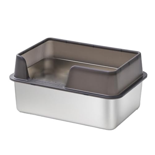 Wzxhew # Katzentoilette aus Edelstahl, 19,7 x 13,8 x 24,9 cm, offene Oberseite, hohe Seite, Metall-Katzentoilette mit Schaufel, Metall-Katzentoilette für mehrere Katzen, große Katzen, Schwarz, Wzxhew # Katzentoilette aus Edelstahl, 19,7 x 13,8 x 24,9 cm, offene Oberseite, hohe Seite, Metall-Katzentoilette mit Schaufel, Metall-Katzentoilette für mehrere Katzen, große Katzen, Schwarz, von Wzxhew