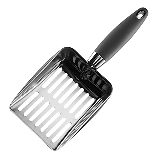 Wzxhew # Metallstreu für Katzen mit rutschfestem Griff, Edelstahlstreu, Haustierwerkzeug, Katzenkott, Katzenstreu, Schaufel, Werkzeug (grau, Einheitsgröße) von Wzxhew