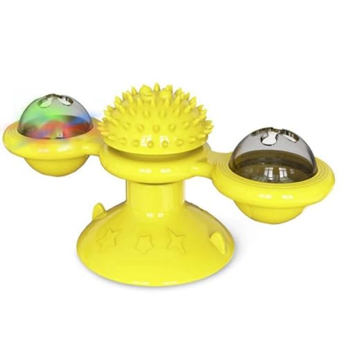 Wzxksoac Windmühlen-Katzenspielzeug, Interaktives Haustierspielzeug für Katzen, Puzzle-Katzenspiel, Spielzeug mit Drehscheibe für Kätzchen, Gelb Wzxksoac Windmühlen-Katzenspielzeug, Interaktives Haustierspielzeug für Katzen, Puzzle-Katzenspiel, Spielzeug mit Drehscheibe für Kätzchen, Gelb von Wzxksoac