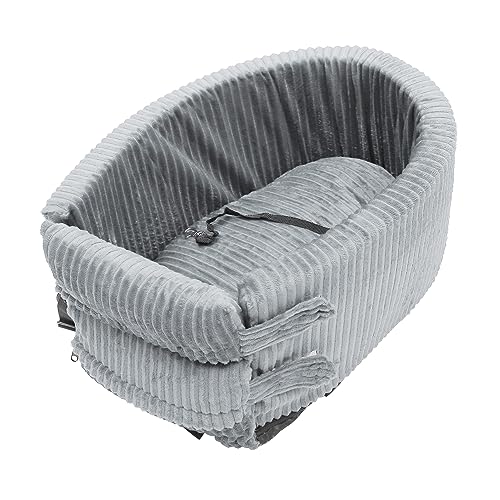 X AUTOHAUX Hundeautositz, verstellbare Gurte, grau, Plüsch, PP-Baumwolle, 45 x 33 x 22 cm (L x B x H), für kleine/mittelgroße Hunde von X AUTOHAUX
