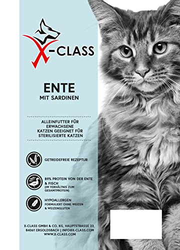 Connoisseur Cat Ente mit Sardinen, Trockenfutter für ausgewachsene Katzen, 1,5kg von X-CLASS