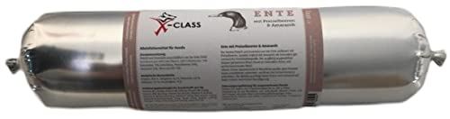 Ente mit Preiselbeeren & Amaranth, 800g, Premium Nassnahrung in Wurstform für Hunde, Mono-Protein von X-CLASS