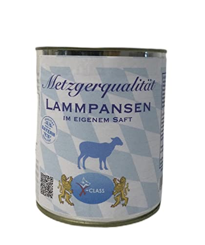 Metzgerqualität Lammpansen im eigenem Saft, Monoprotein, Nassfutter für Hunde,Premium Hundenahrung, 800g Dose von X-CLASS
