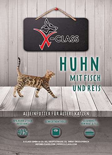 Super Premium Cat - Huhn mit Fisch und Reis, Trockenfutter für ältere Katzen, 6kg von X-CLASS