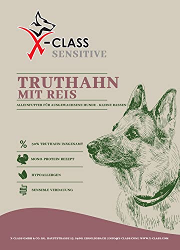 X-CLASS Sensitive Truthahn mit Reis, Trockenfutter für ältere Hunde, 1,5kg von X-CLASS