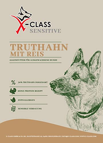 X-CLASS Sensitive Truthahn mit Reis, Trockenfutter für ausgewachsene Hunde, 1,5kg von X-CLASS