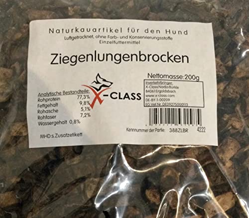 Ziegenlungenbrocken, 200g, Natursnack für Hunde, Luftgetrocknet, ohne Farb- und Konservierungsstoffe, geeignet für allergische Hunde Ziegenlungenbrocken, 200g, Natursnack für Hunde, Luftgetrocknet, ohne Farb- und Konservierungsstoffe, geeignet für allergische Hunde von X-CLASS