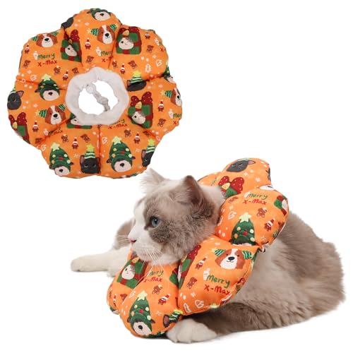 Wasserdichtes Katzenkegel-Halsband Donut, Weihnachtskatzen-Genesungshalsband, Katzenzapfen nach Operationen, Wundheilung für Kätzchen, Welpen, M Wasserdichtes Katzenkegel-Halsband Donut, Weihnachtskatzen-Genesungshalsband, Katzenzapfen nach Operationen, Wundheilung für Kätzchen, Welpen, M von X@HE