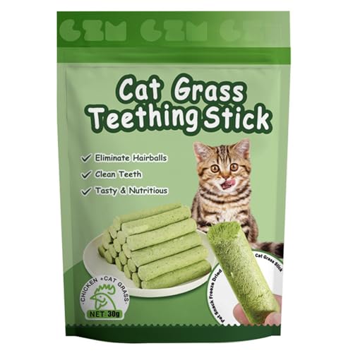 X-Institute Gefriergetrocknete Snacks Katzen Zahnstein reduzieren Katzen Gras Leckerli Katzen Sticks Haarballen Kontrolle Leckerlis Beißstäbchen von X-Institute