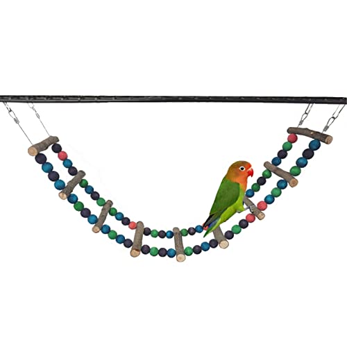 X-Institute Papageienleiter Schaukel Holzperlen Sitzstange Spielzeug für kleine Vögel Naturholzbrücke mit Metallhaken für Sittiche Vogelschaukel Leiter Sitzstange Spielzeug für Sittiche für kleine X-Institute Papageienleiter Schaukel Holzperlen Sitzstange Spielzeug für kleine Vögel Naturholzbrücke mit Metallhaken für Sittiche Vogelschaukel Leiter Sitzstange Spielzeug für Sittiche für kleine von X-Institute