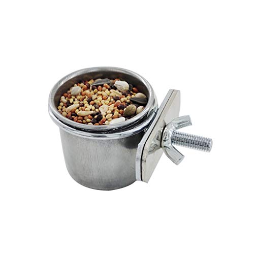 X-Institute S/for L XL Edelstahl Haustier Papagei Fütterung Trinkbecher Wasserkäfig Anti-Umsatz Hängende Schüssel Cup Vögel Futter von X-Institute