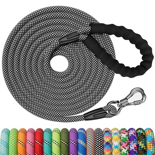 X XBEN Schleppleine, 3M /5M /10M /15M /20M /25M /30M Lang Robuste Hundeleine mit Abschließbarer Karabiner, Laufleine Trainingsleine für Kleine Mittlere Große Hunde,Weiche Handschlaufe von X XBEN