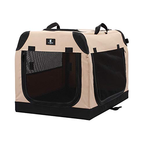 X-ZONE PET Foldable Soft Dog Crate 3-Door Pet Kennels for Dogs and Cats Sturdy Durable Pet Crate for Travel,Indoor&Outdoor Use Multiple Sizes (24-Inch) von X-ZONE PET